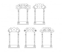 꽃 그네 색칠 모음