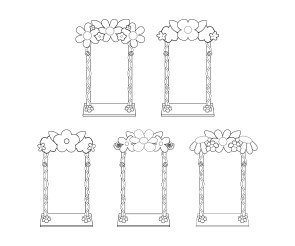 꽃 그네 색칠 모음