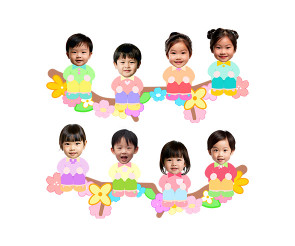 나뭇가지에 앉아있는 아이 합성이미지 (봄)