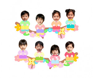 나뭇가지에 앉아있는 아이 합성이미지 (봄)