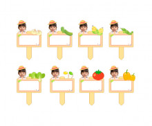 채소 푯말 화분 합성 이름표