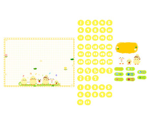 날짜판 (병아리,오리) (문구없음)