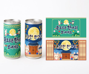 추석 캔음료 라벨 