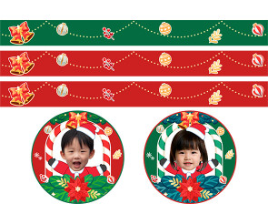 크리스마스 산타 합성 띠지 라벨