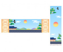 행복 가득한 우리 설날 가로 세로 배너 (문구없음)