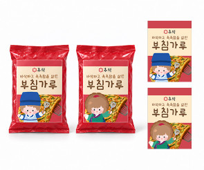 추석 부침가루 라벨 