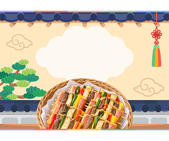 산적꼬치 만들기 배경 (문구없음)