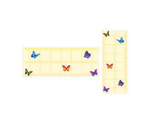 살랑살랑 다양한 나비 원고지 레터링 (문구없음)