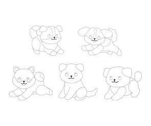 강아지 (개) 색칠 모음