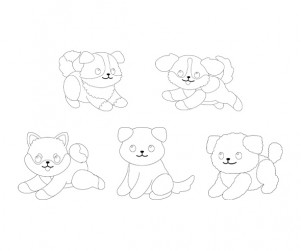 강아지 (개) 색칠 모음