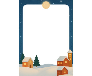 눈 쌓인 마을 테두리