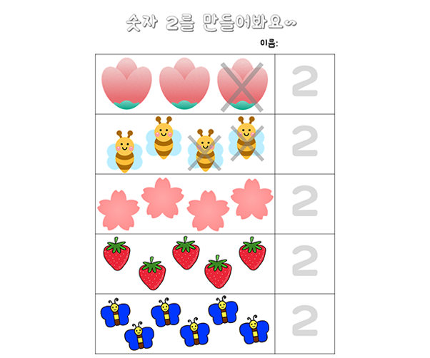 한 자리수의 뺄셈