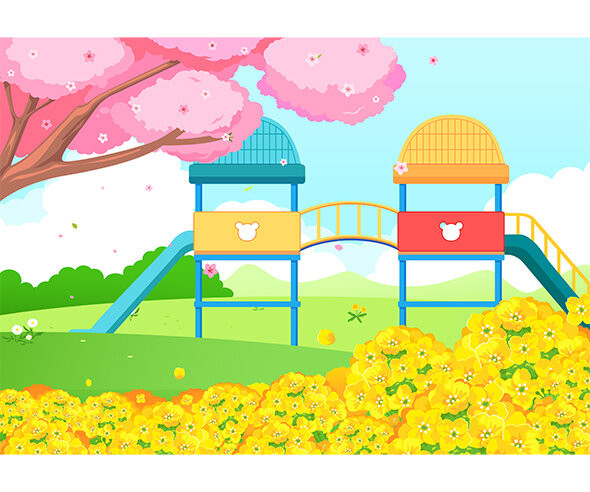 놀이터 봄 배경(동물없음)