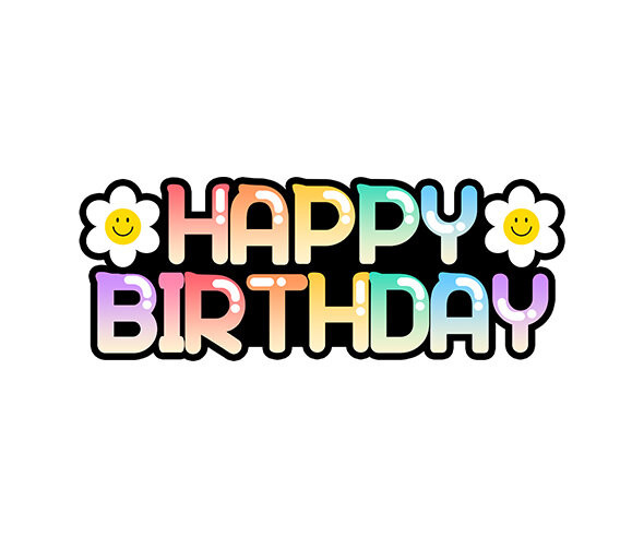 HAPPY BIRTHDAY 꽃 토퍼