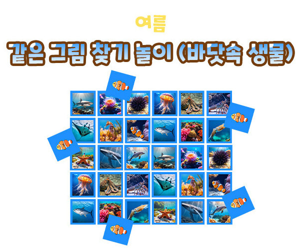 같은 그림 찾기 놀이 (바닷속 생물)