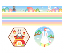 새해 토끼 띠지 라벨 (합성)