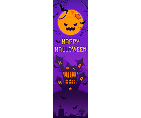 [개별도안] HAPPY HALLOWEEN 세로 배너(보라)