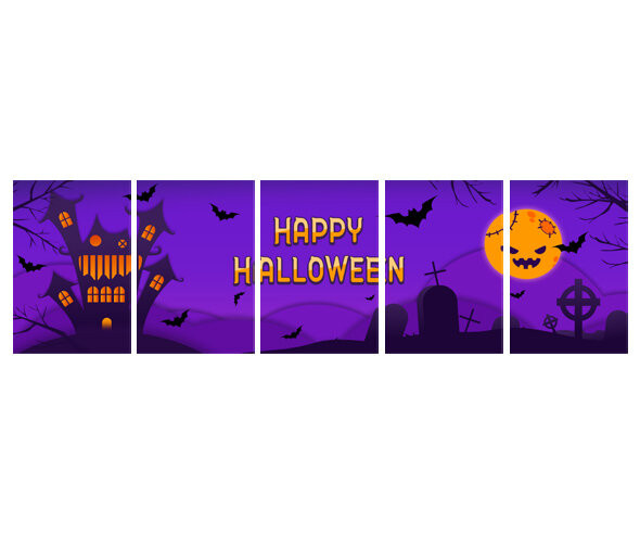 HAPPY HALLOWEEN 가로 배너(보라) 만들기