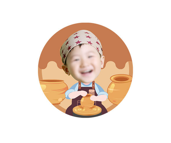 도자기 만드는 아이 합성 라벨