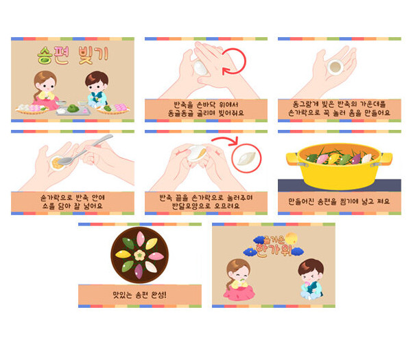 송편 빚기 순서도(PPT)