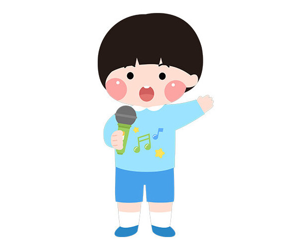 노래 부르는 남자 아이