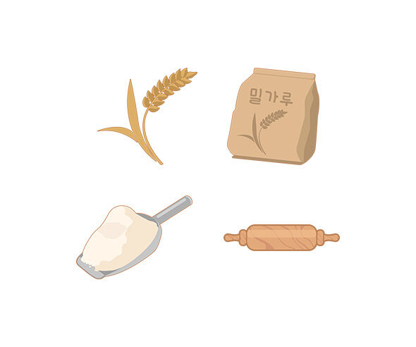 밀,밀가루,스쿱,밀대