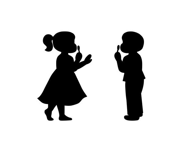 비눗방울 부는 아이들(검정)