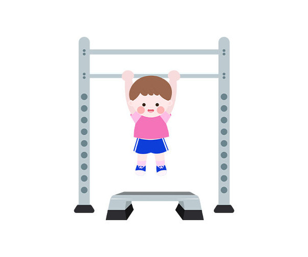 철봉 매달리는 아이