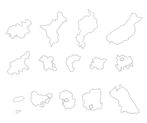 우리나라 도별 지도(도 개별)(색칠)