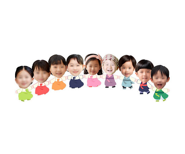 강강술래 하는 아이들 합성이미지