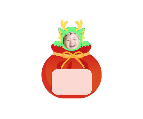 복주머니 속 청룡 합성 라벨
