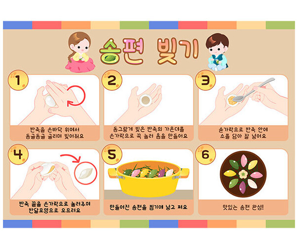 송편 빚기 순서도