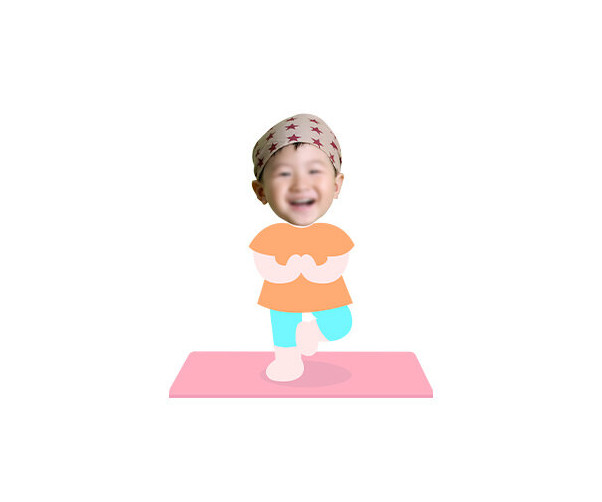 요가하는 아이 합성이미지