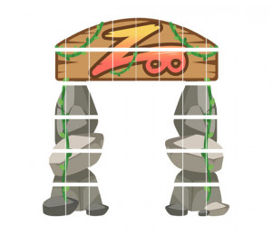 동물원 입구 만들기 (돌)