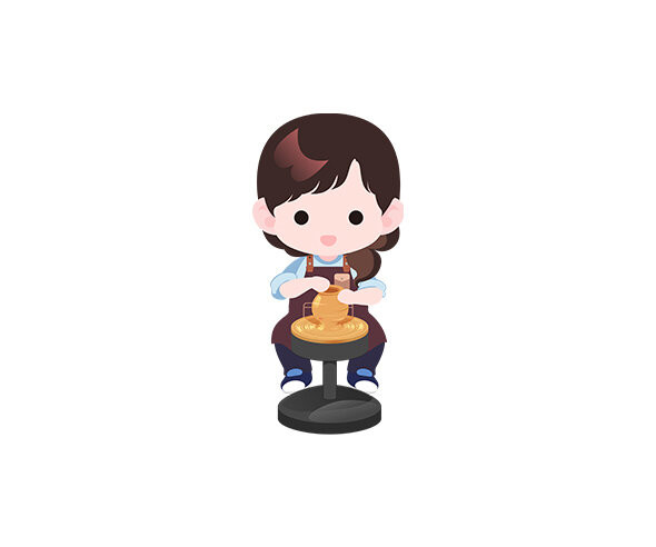 도자기 만드는 아이(여아)
