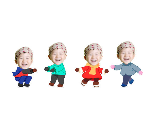 스케이트 타는 아이 합성이미지