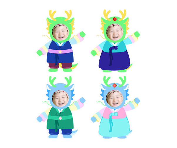 한복 입은 청룡 합성이미지