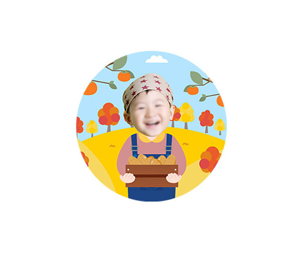 감자 수확하는 아이 합성 라벨