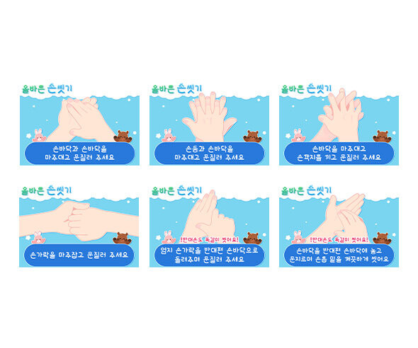 올바른 손 씻기 순서도
