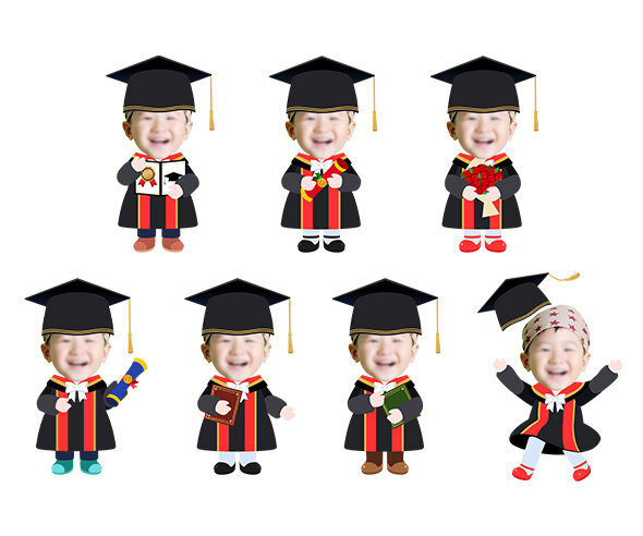 졸업하는 아이들(여아) 합성이미지