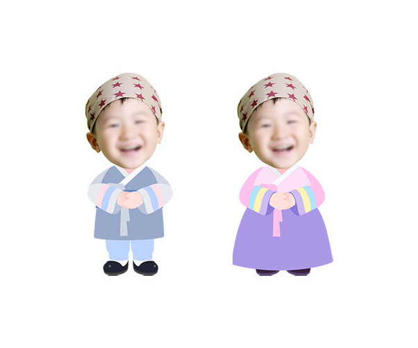 한복 입은 아이 합성이미지