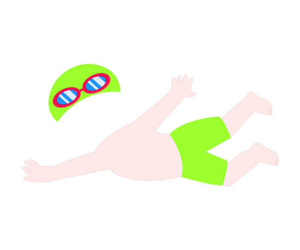 수영하는 남자아이 합성이미지