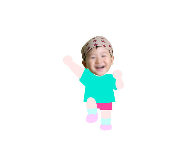 에어로빅 하는 아이 합성이미지