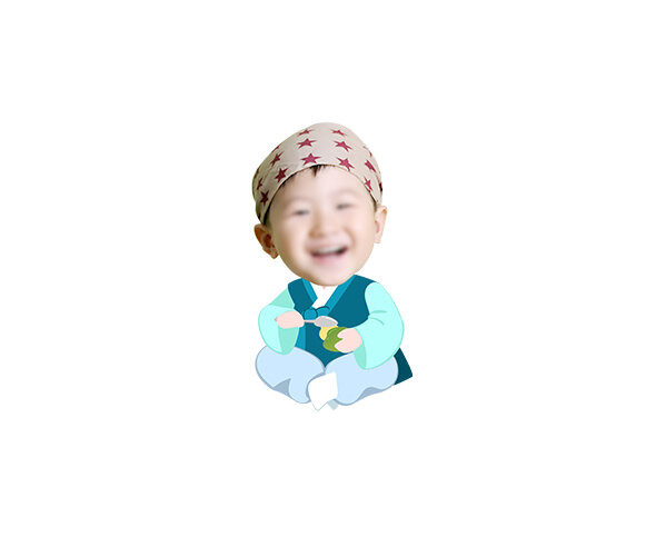 송편 빚는 아이 합성이미지(남아)