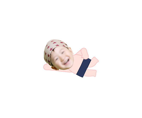 수영하는 아이 합성이미지