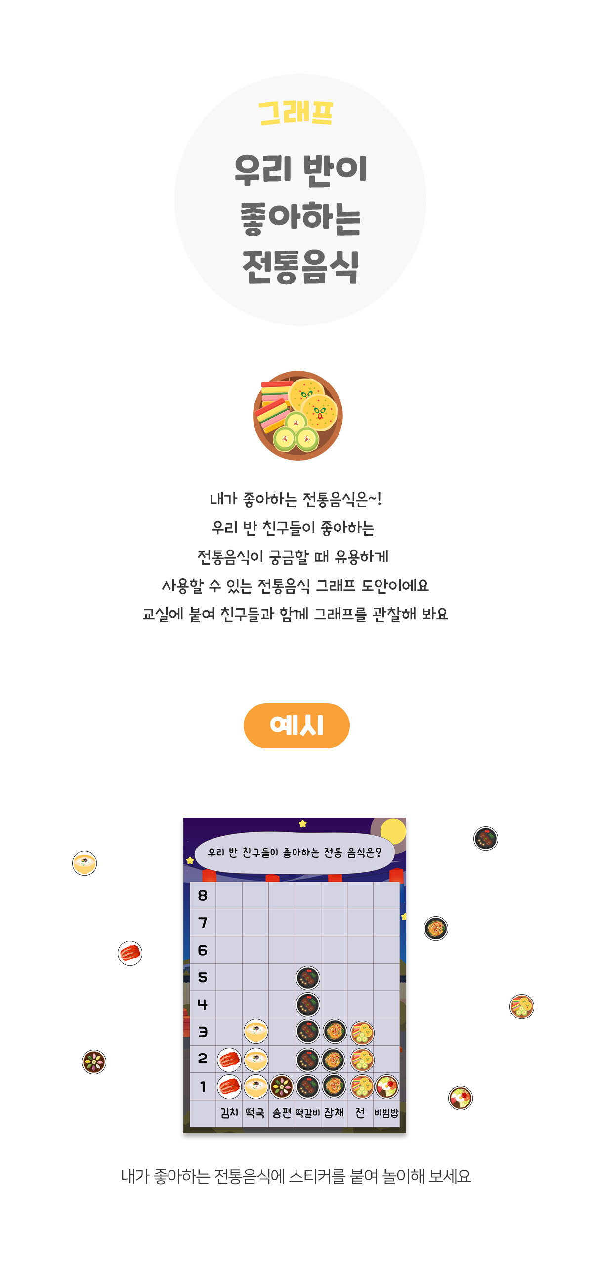 우리반이좋아하는전통음식그래프 우리반이좋아하는전통음식그래프