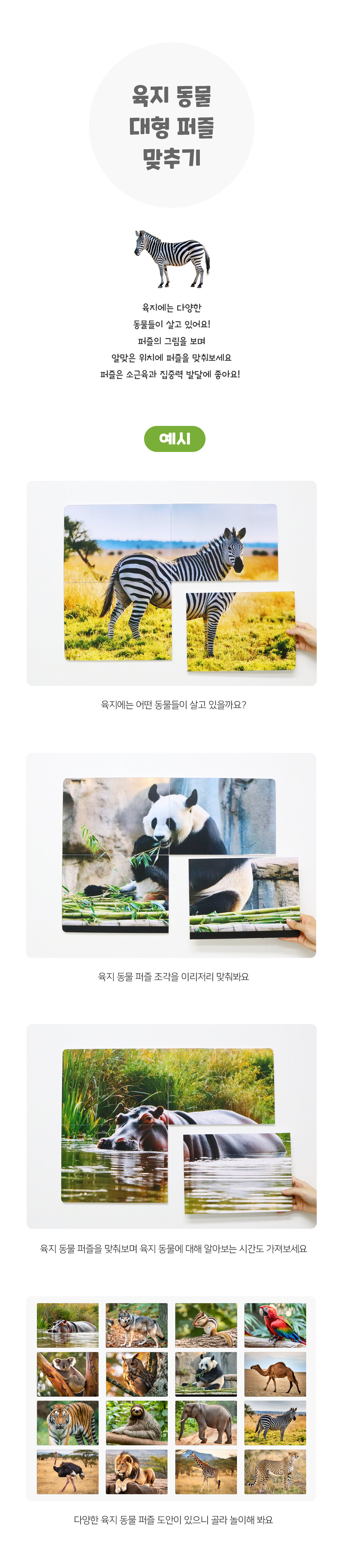 육지동물대형퍼즐맞추기 육지동물대형퍼즐맞추기