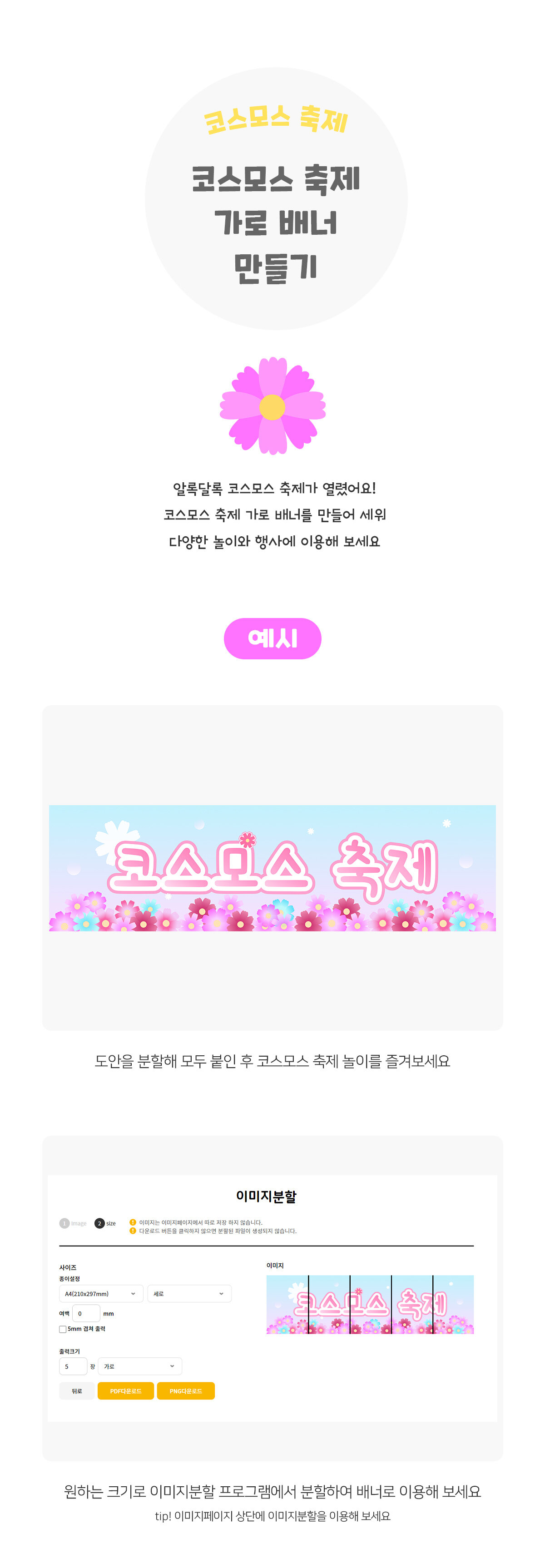 코스모스축제가로배너만들기 코스모스축제가로배너만들기