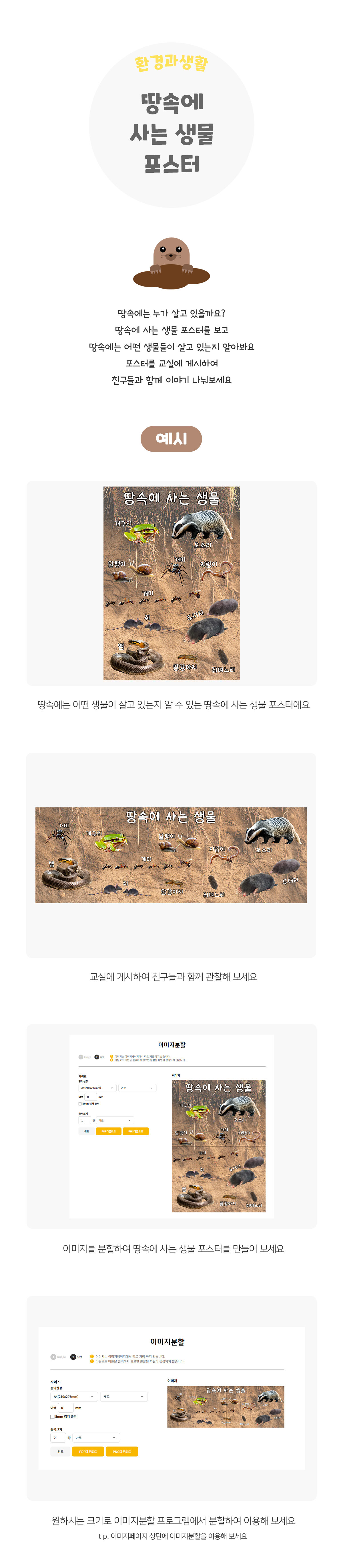 땅속에사는생물포스터