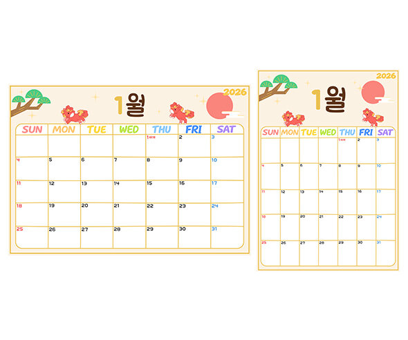 교사용 달력 (1월)